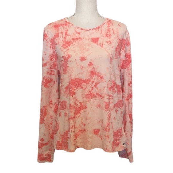 HANG TEN Women's Size XL Pink Tye Dye Long Sleeve Stretchy Sun Tee - Picture 11 of 11